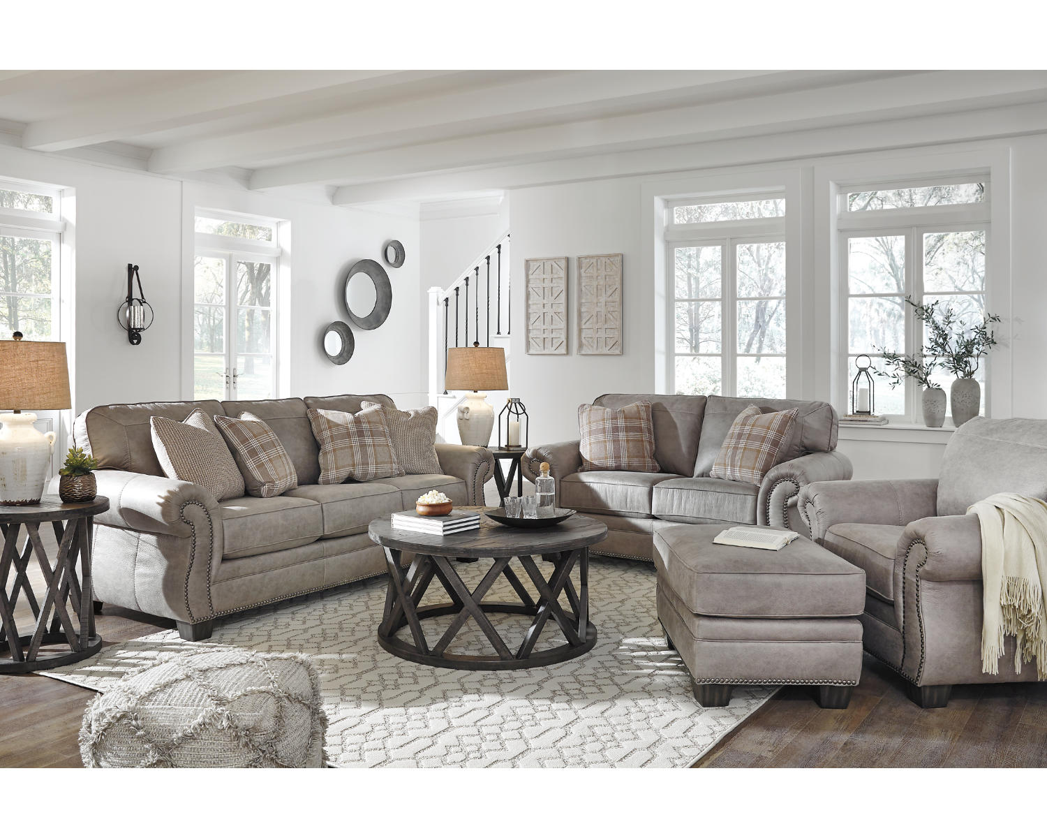 Olsberg Sofa and Loveseat with Chair and Ottoman