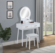 4905SET-WH CECILIA VANITY TABLE & STOOL-WHITE