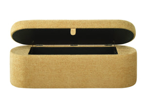 4924GD-BENCH PHILIPA STORAGE BENCH- GOLD TWEED