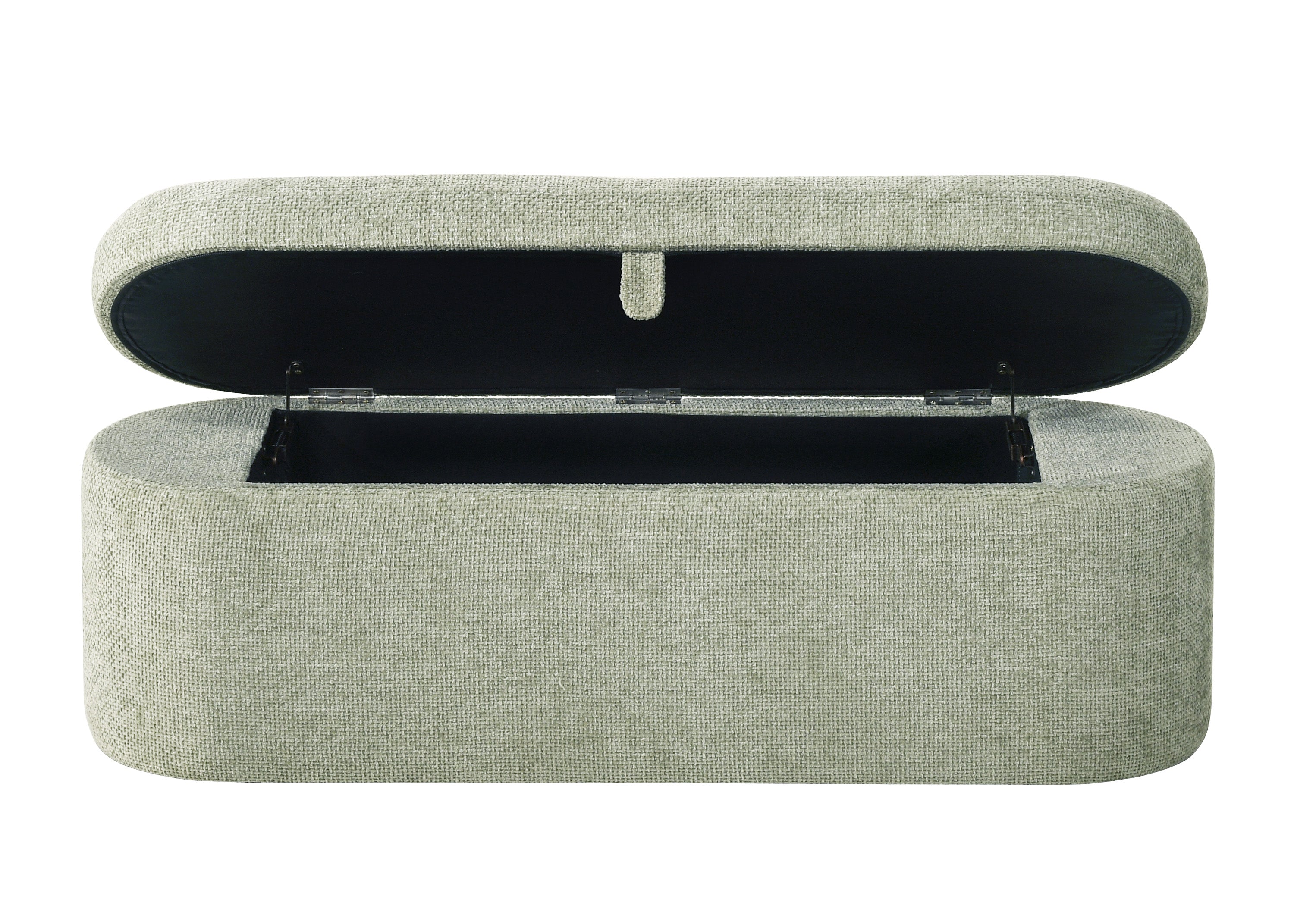 4924GR-BENCH PHILIPA STORAGE BENCH-L.GREEN TWEED