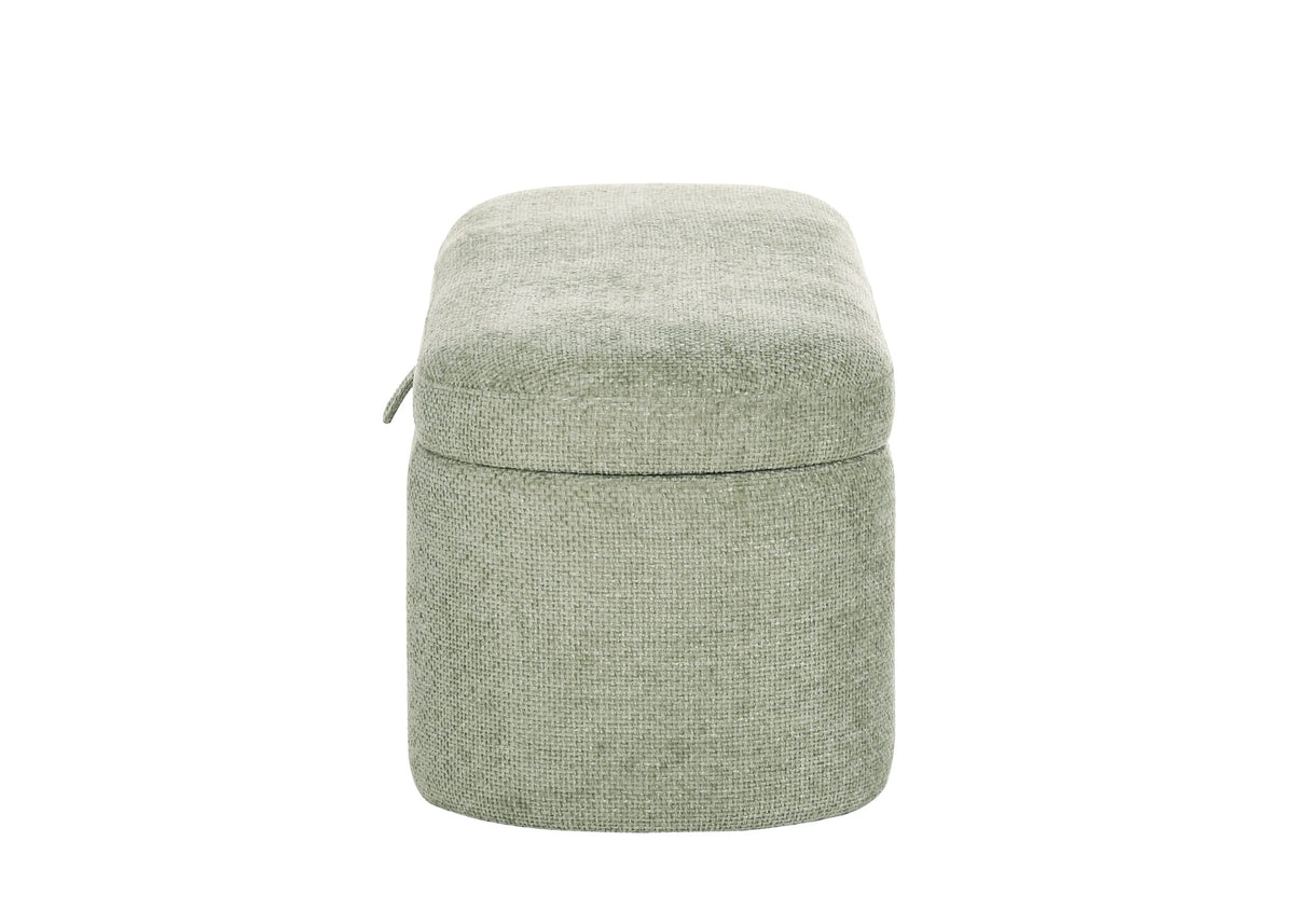 4924GR-BENCH PHILIPA STORAGE BENCH-L.GREEN TWEED