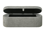4924LG-BENCH PHILIPA STORAGE BENCH- L.GREY TWEED