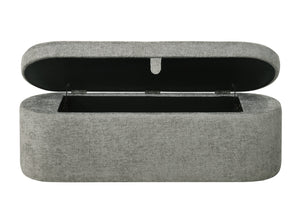 4924LG-BENCH PHILIPA STORAGE BENCH- L.GREY TWEED