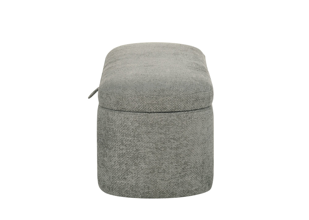 4924LG-BENCH PHILIPA STORAGE BENCH- L.GREY TWEED