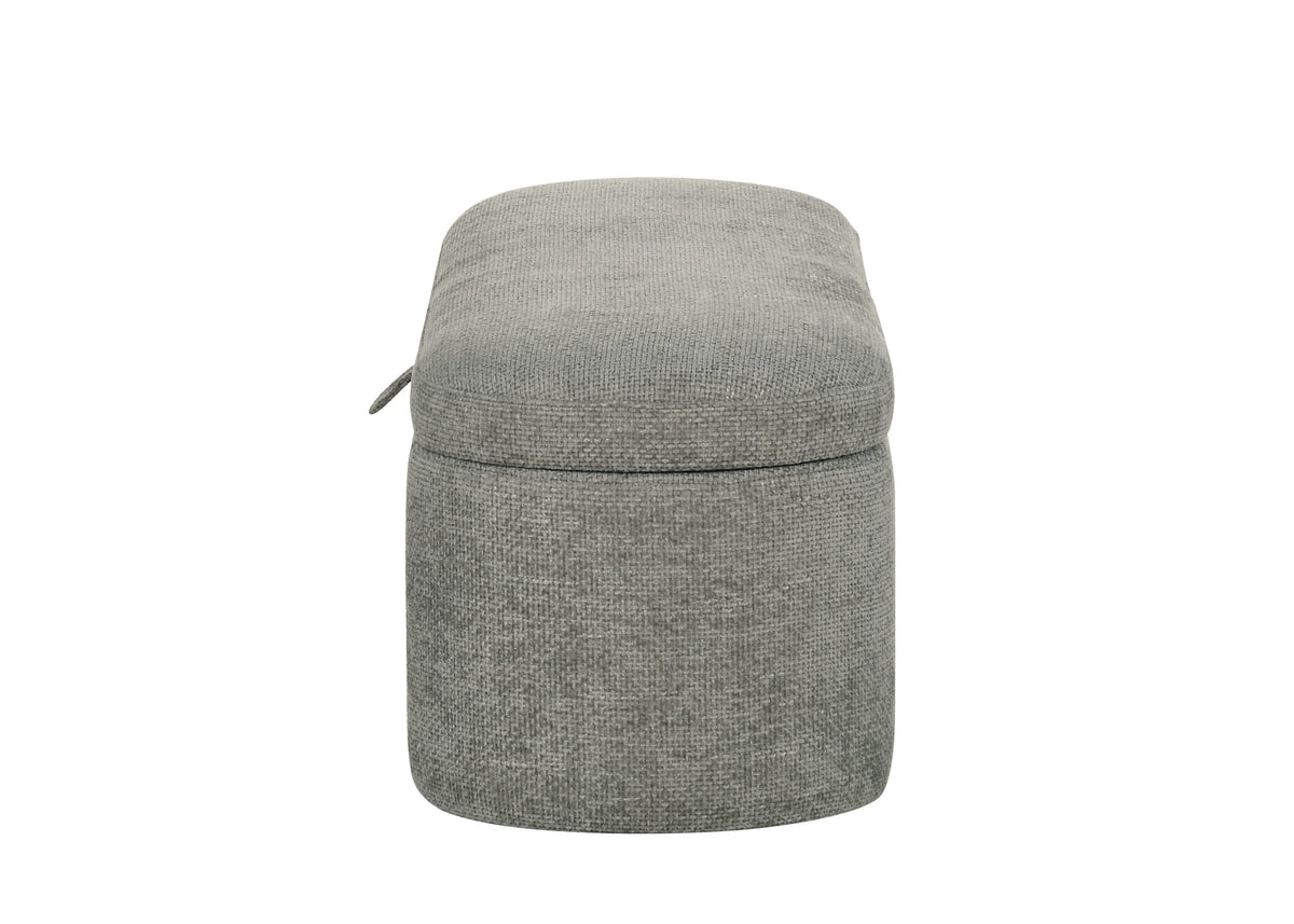 4924LG-BENCH PHILIPA STORAGE BENCH- L.GREY TWEED