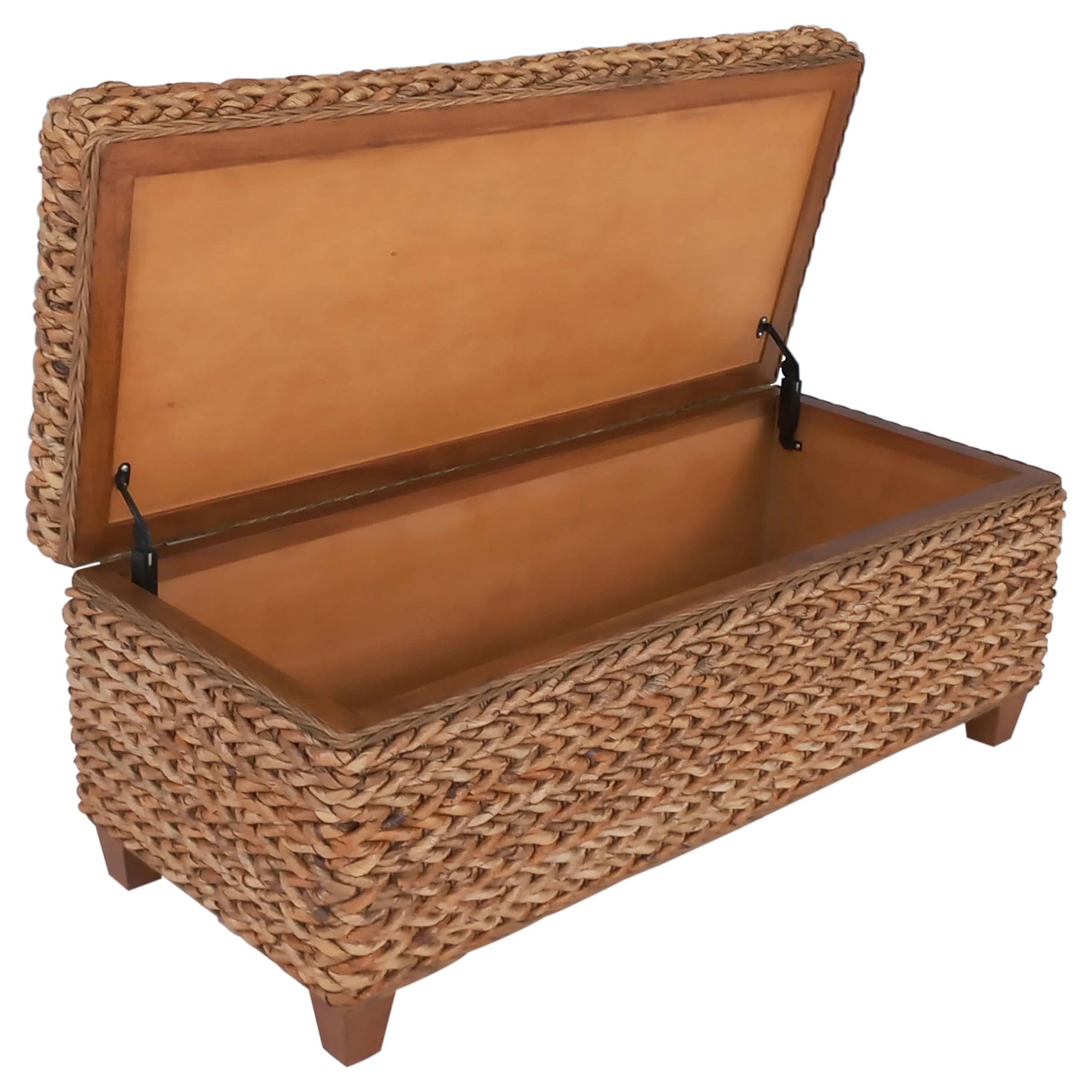 Laughton Hand-Woven Banana Leaf Storage Trunk Amber
