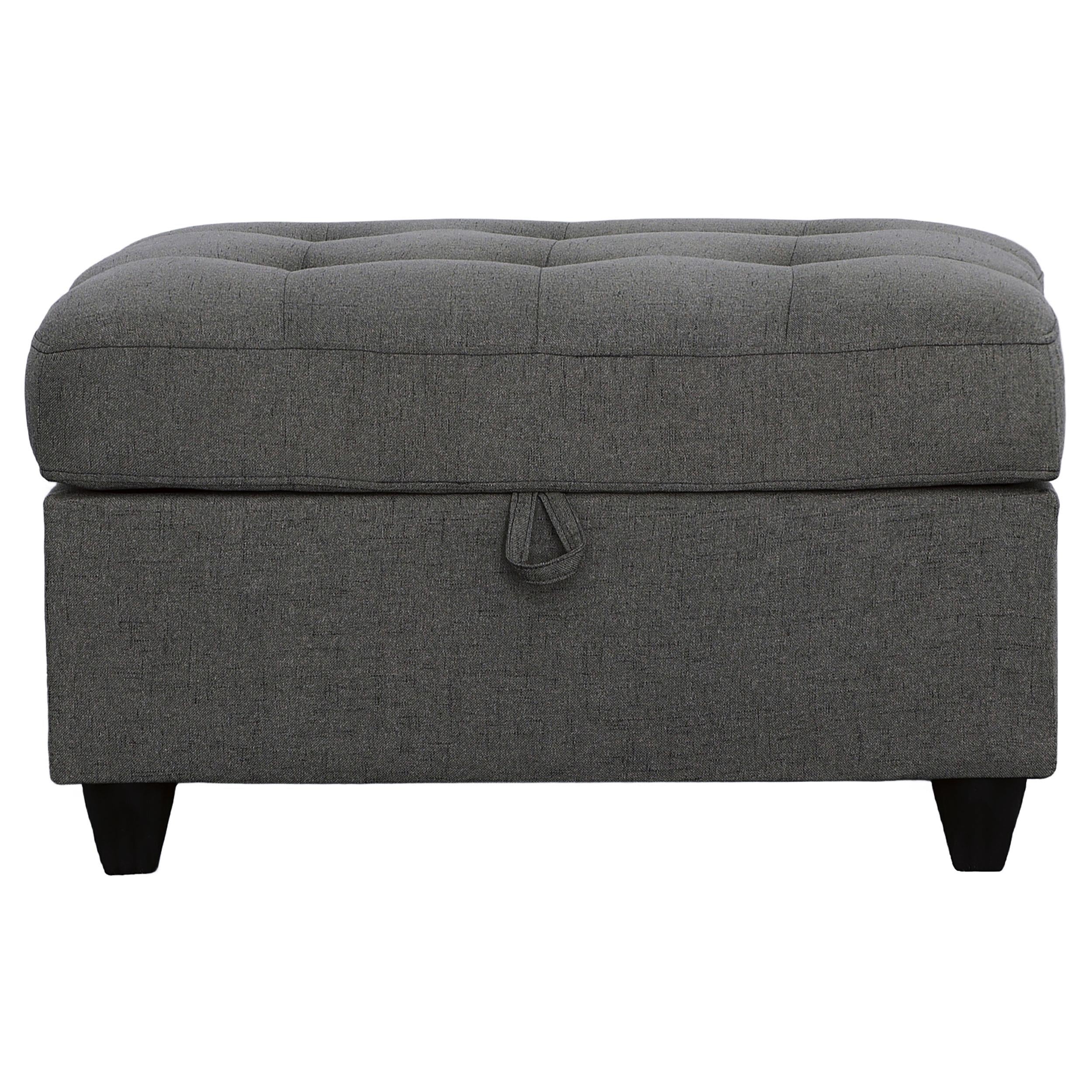 Stonenesse Rectangular Upholstered Storage Ottoman Grey
