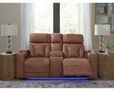 Loveseat eléctrico reclinable Clean-Slate con consola
