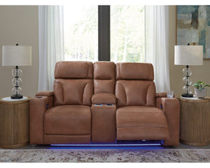 Loveseat eléctrico reclinable Clean-Slate con consola