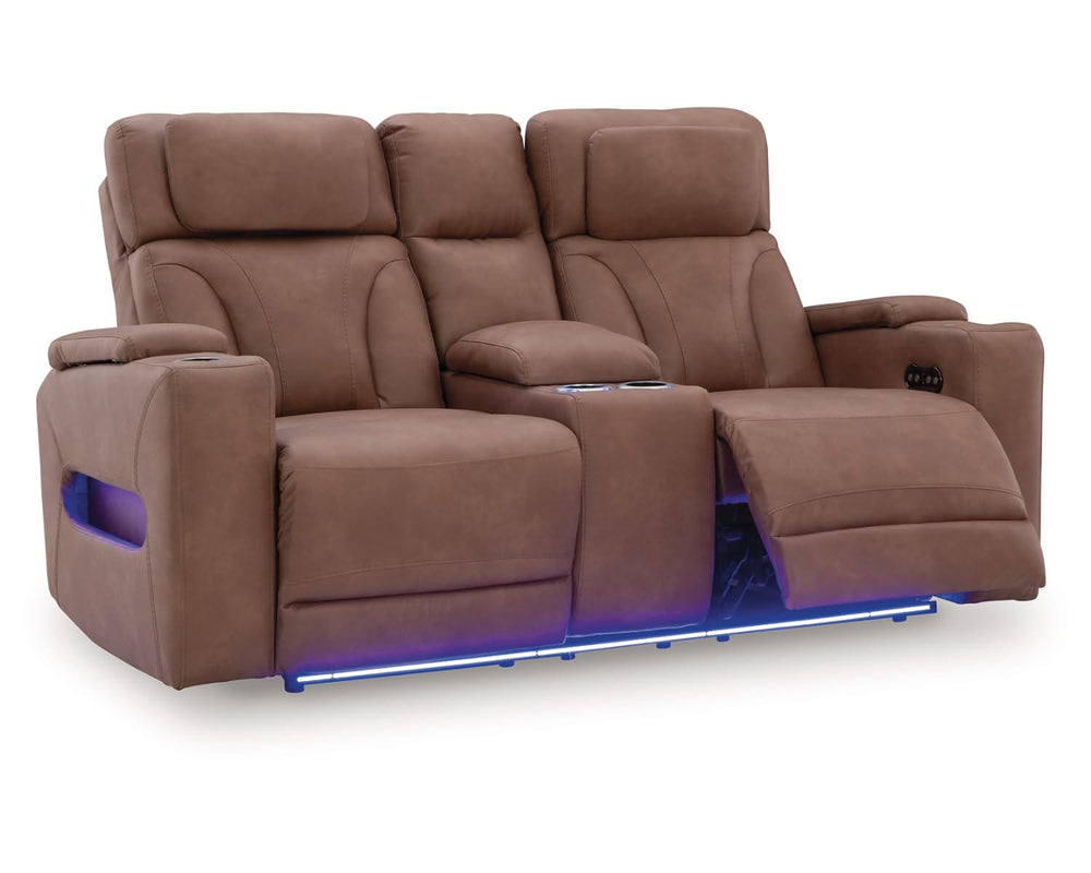Loveseat eléctrico reclinable Clean-Slate con consola