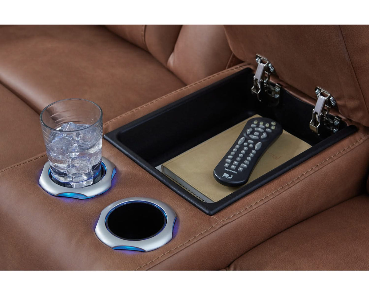Loveseat eléctrico reclinable Clean-Slate con consola