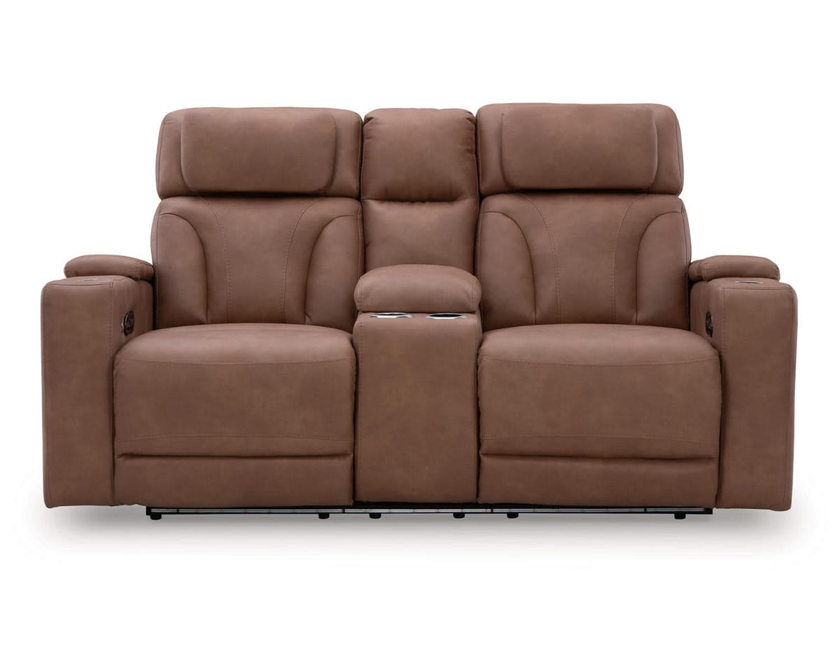 Loveseat eléctrico reclinable Clean-Slate con consola