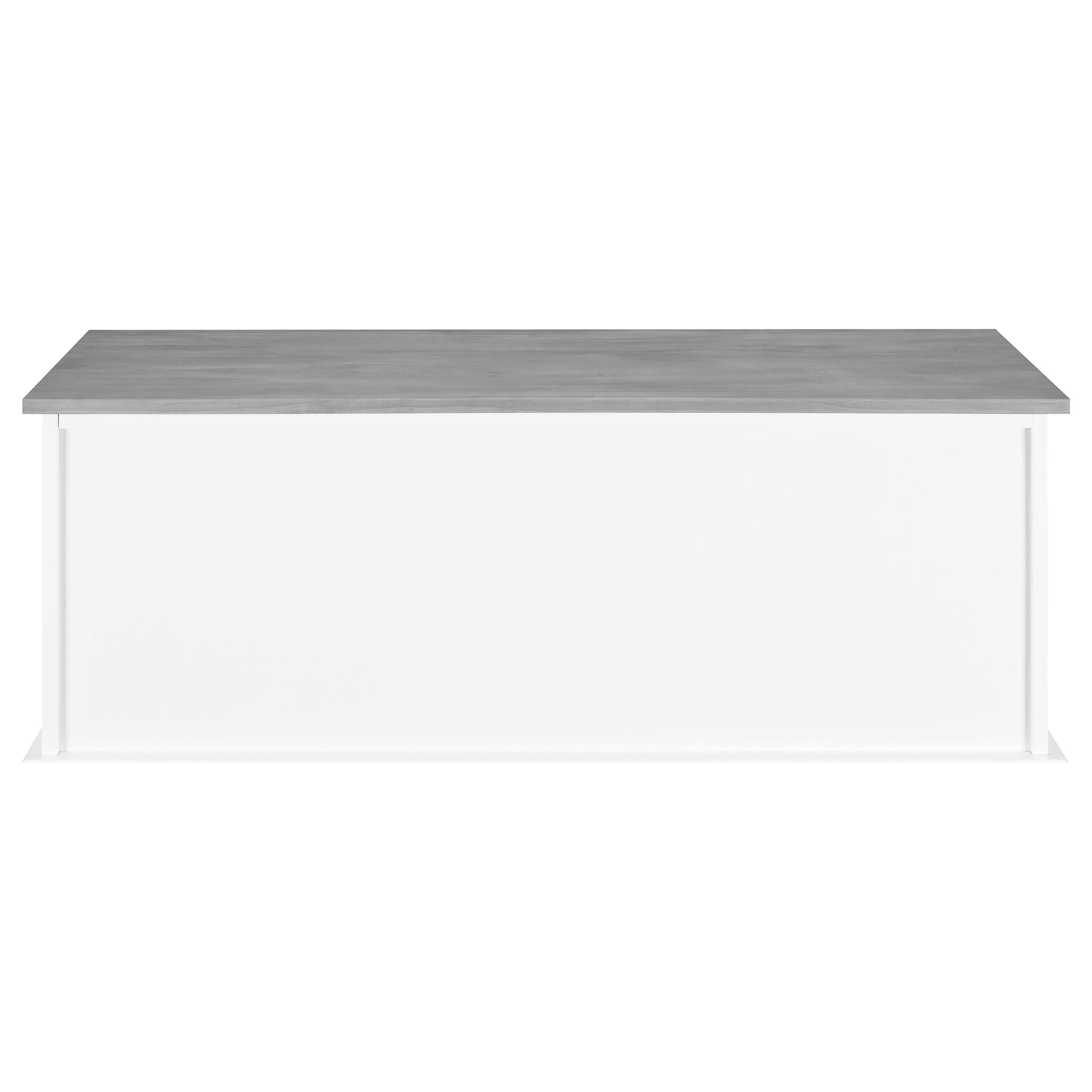 Alma 3-drawer Storage Bench White and Weathered Grey