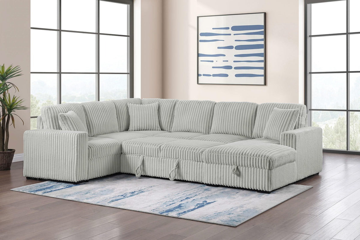 Sofá cama seccional Devonshire con almacenamiento, color gris