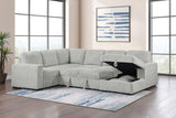 Sofá cama seccional Devonshire con almacenamiento, color gris