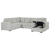 Sofá cama seccional Devonshire con almacenamiento, color gris