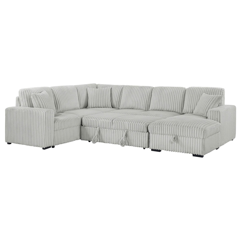 Sofá cama seccional Devonshire con almacenamiento, color gris