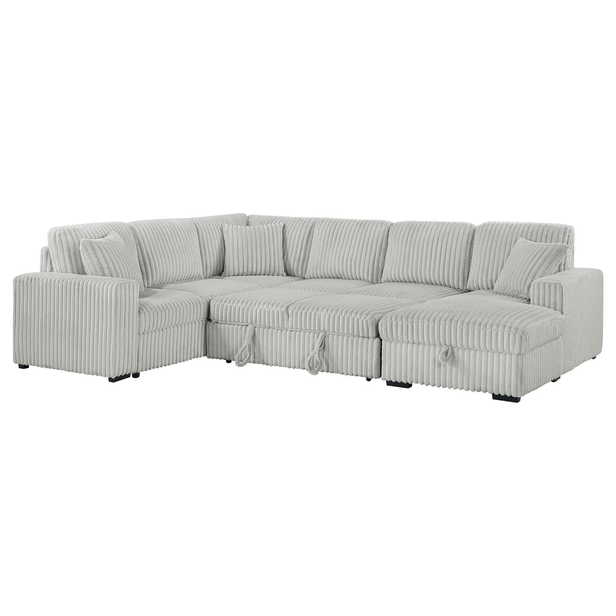 Sofá cama seccional Devonshire con almacenamiento, color gris