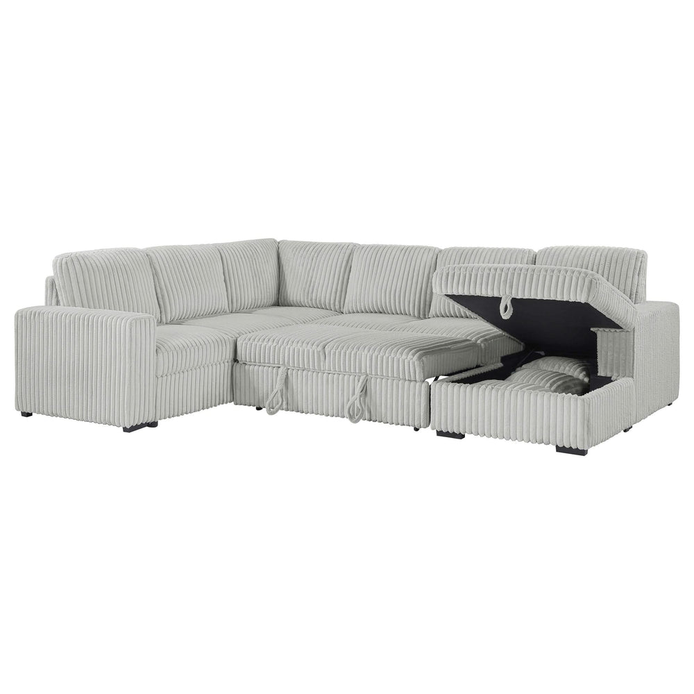 Sofá cama seccional Devonshire con almacenamiento, color gris