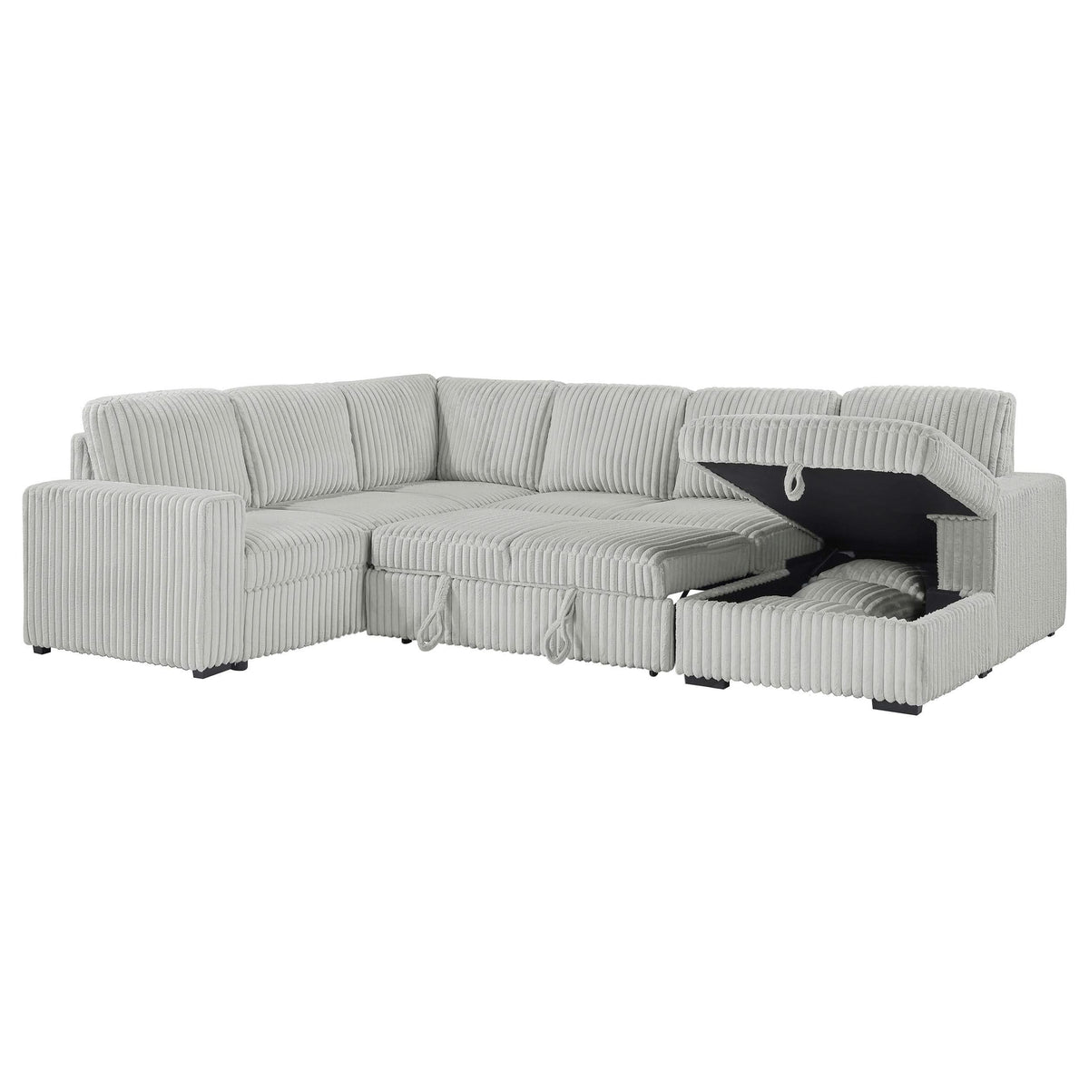Sofá cama seccional Devonshire con almacenamiento, color gris