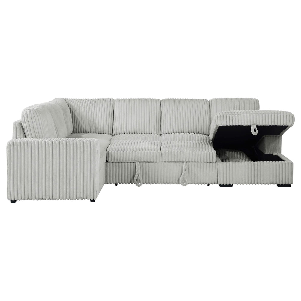 Sofá cama seccional Devonshire con almacenamiento, color gris