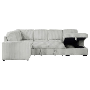 Sofá cama seccional Devonshire con almacenamiento, color gris