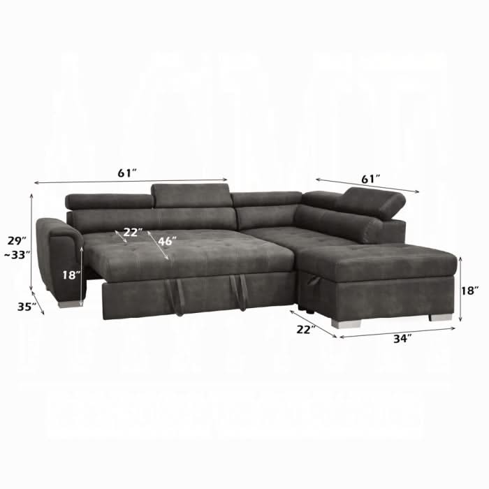 Sofá seccional Thelma con cama extraíble