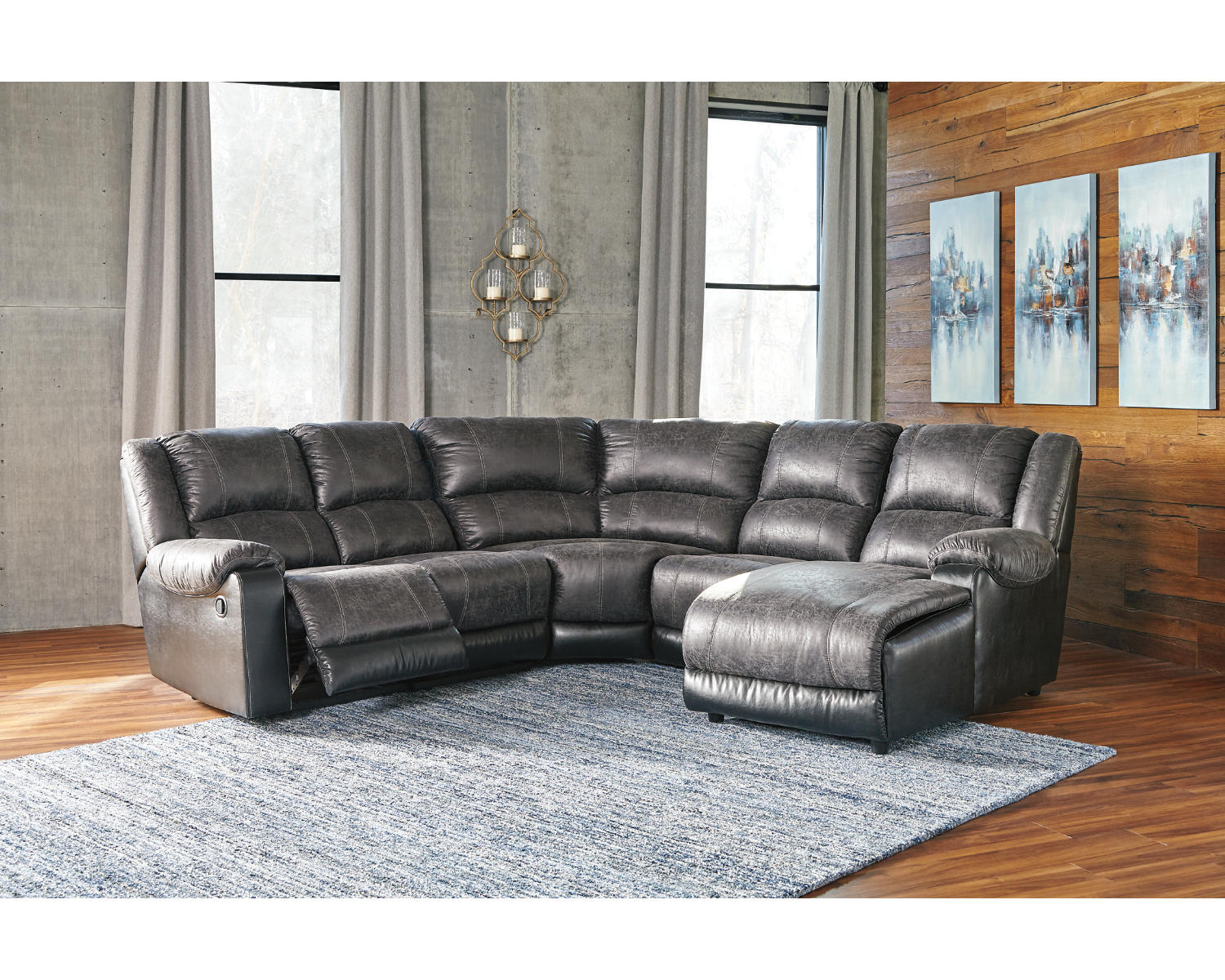 Nantahala 5-Piece Reclining Sectional with Chaise
