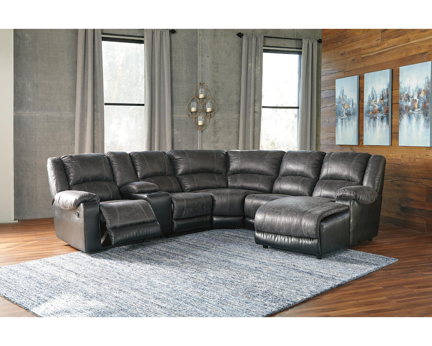Nantahala 6-Piece Reclining Sectional with Chaise