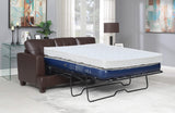 Samuel Upholstered Sleeper Sofa Dark Brown