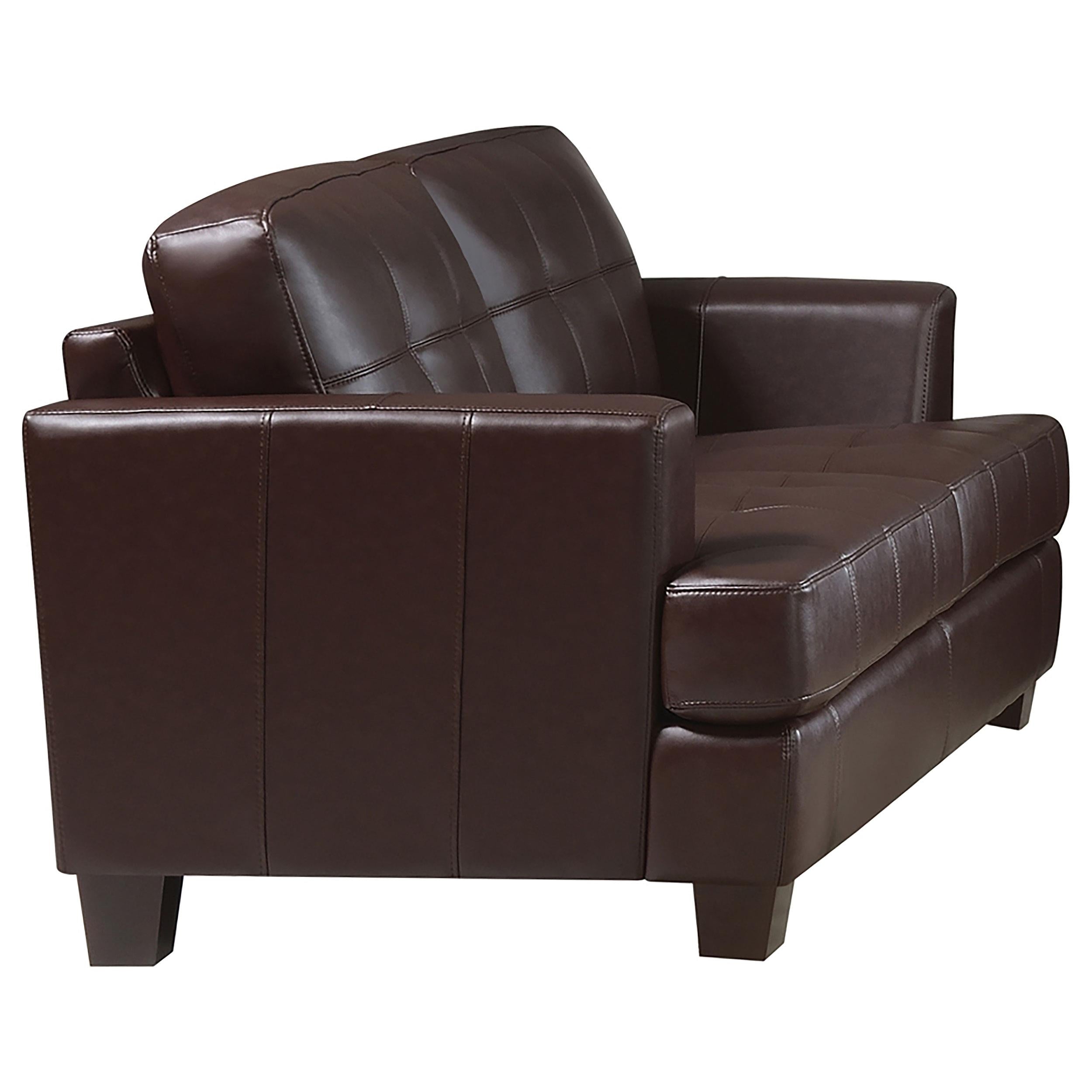 Samuel Tufted Loveseat Dark Brown