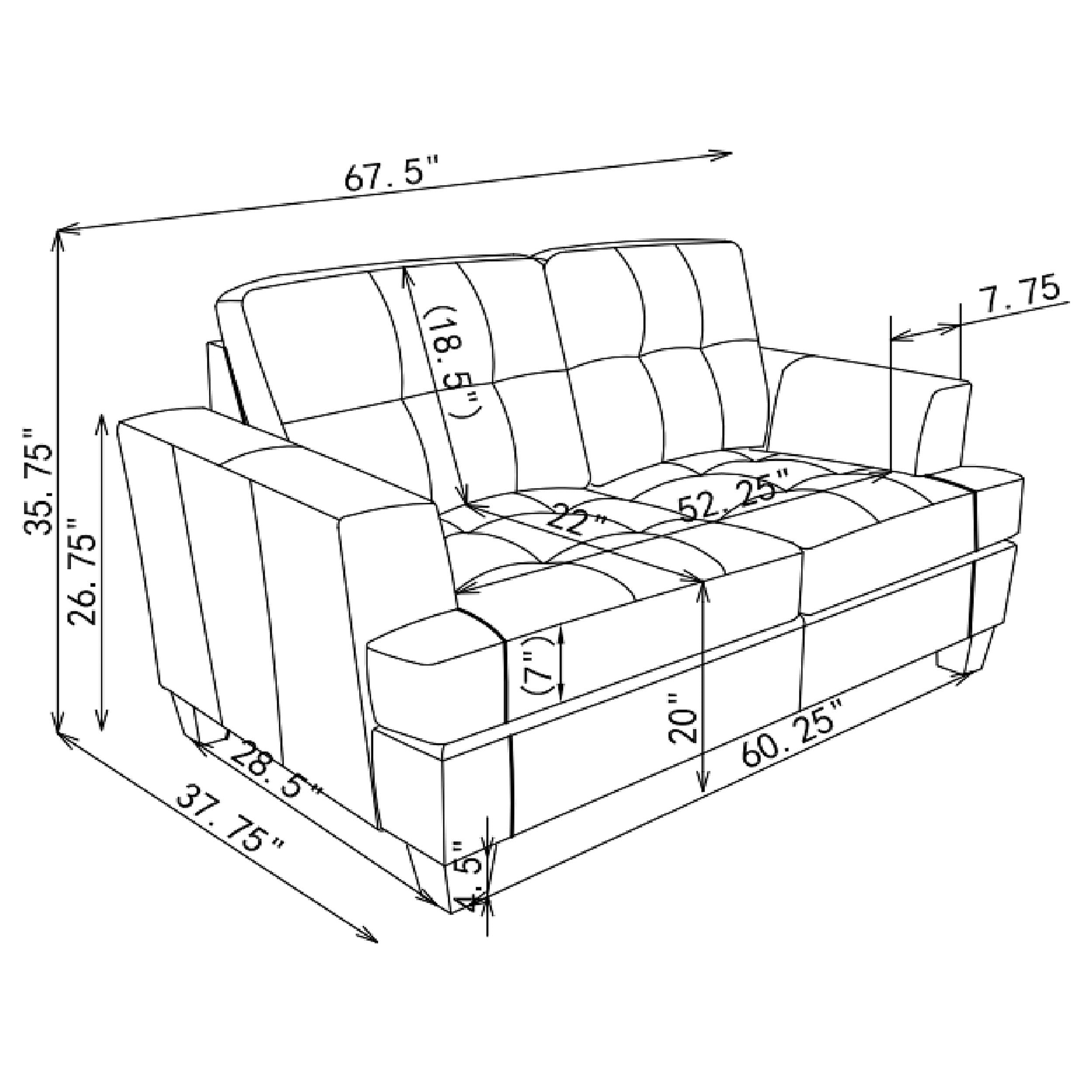 Samuel Tufted Loveseat Dark Brown