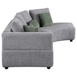 Sofá seccional tapizado Toscano de 134 pulgadas, color gris