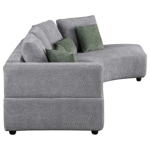 Sofá seccional tapizado Toscano de 134 pulgadas, color gris