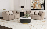 Conjunto de sofá Townsend de 2 piezas tapizado en chenilla color Latte
