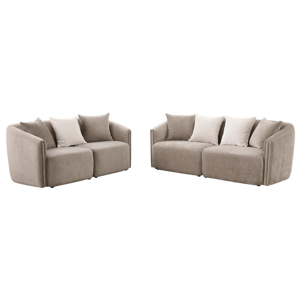 Conjunto de sofá Townsend de 2 piezas tapizado en chenilla color Latte