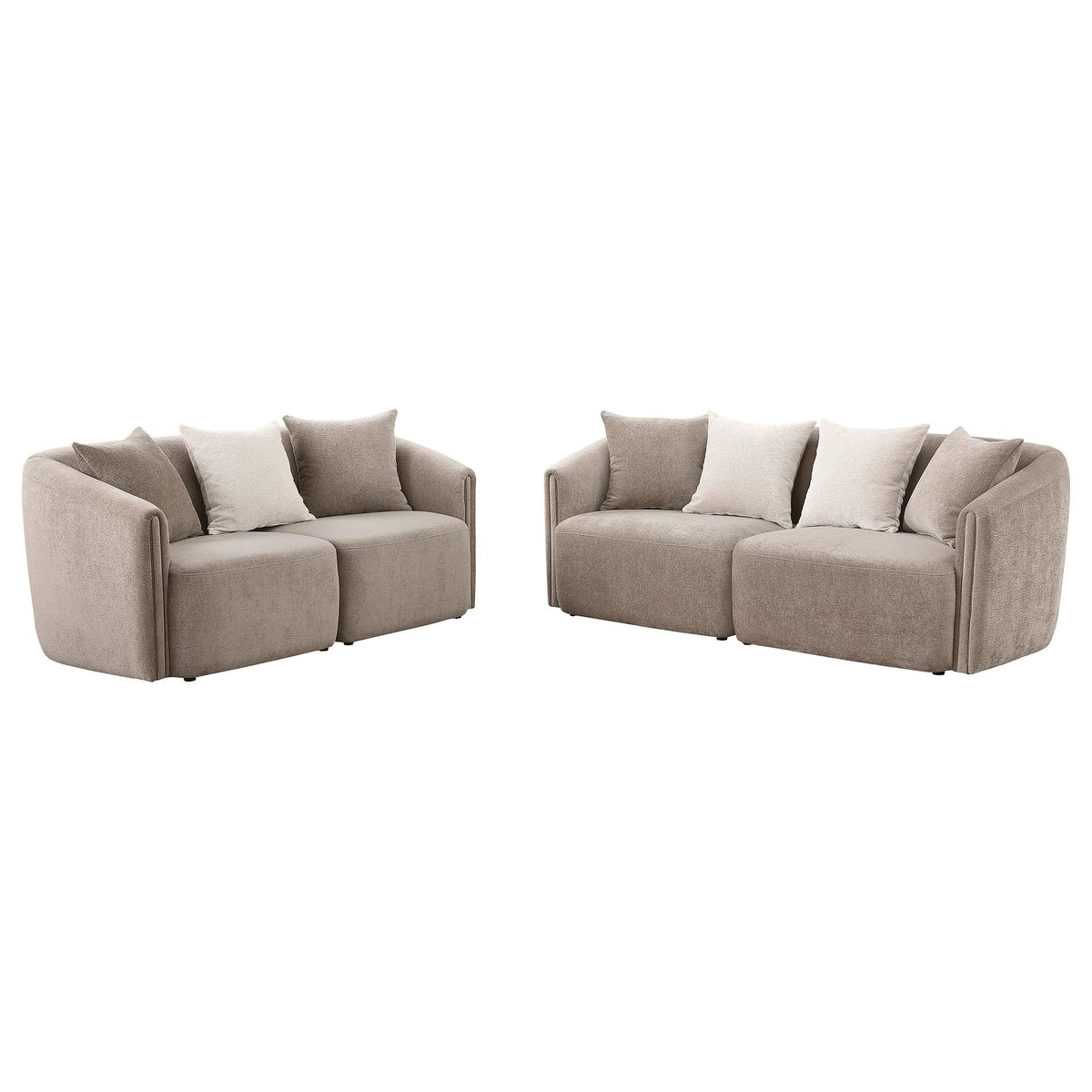 Conjunto de sofá Townsend de 2 piezas tapizado en chenilla color Latte