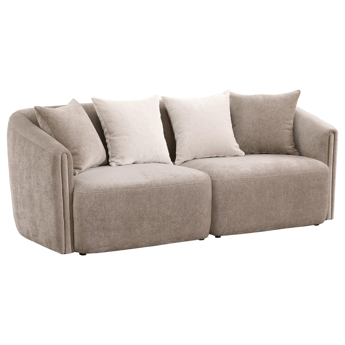 Conjunto de sofá Townsend de 2 piezas tapizado en chenilla color Latte
