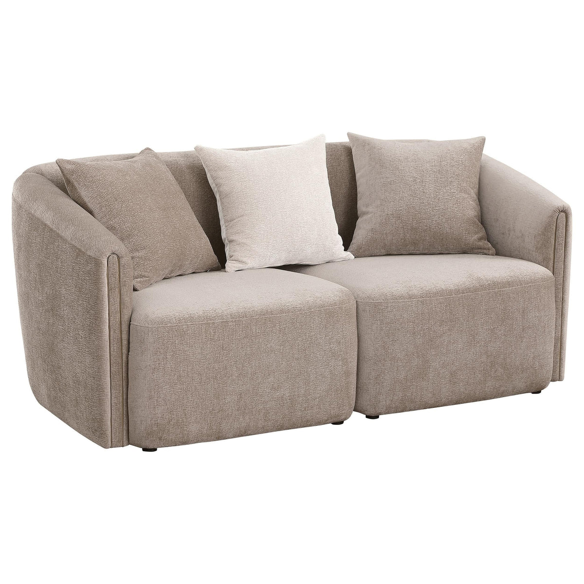 Conjunto de sofá Townsend de 2 piezas tapizado en chenilla color Latte