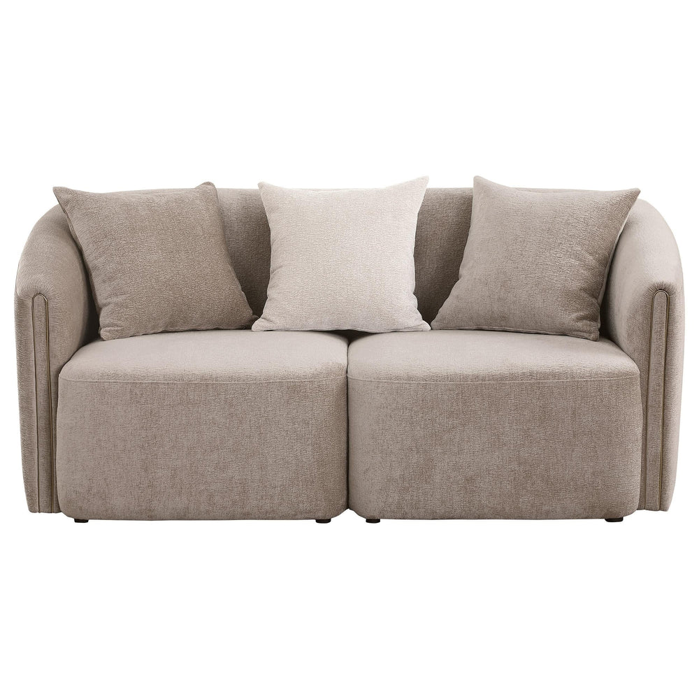 Conjunto de sofá Townsend de 2 piezas tapizado en chenilla color Latte