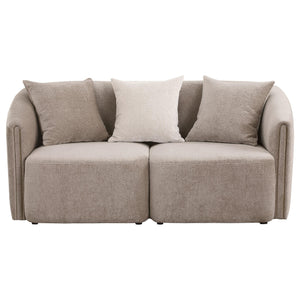 Conjunto de sofá Townsend de 2 piezas tapizado en chenilla color Latte