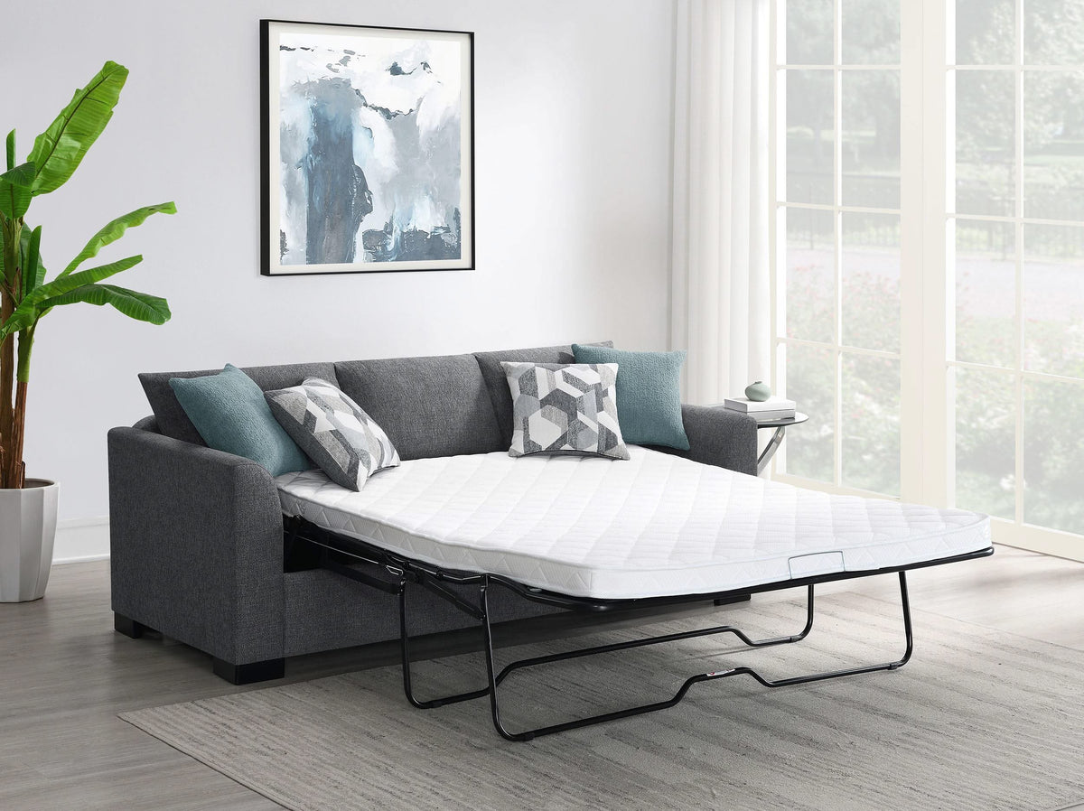Sofá cama seccional tapizado Storey gris