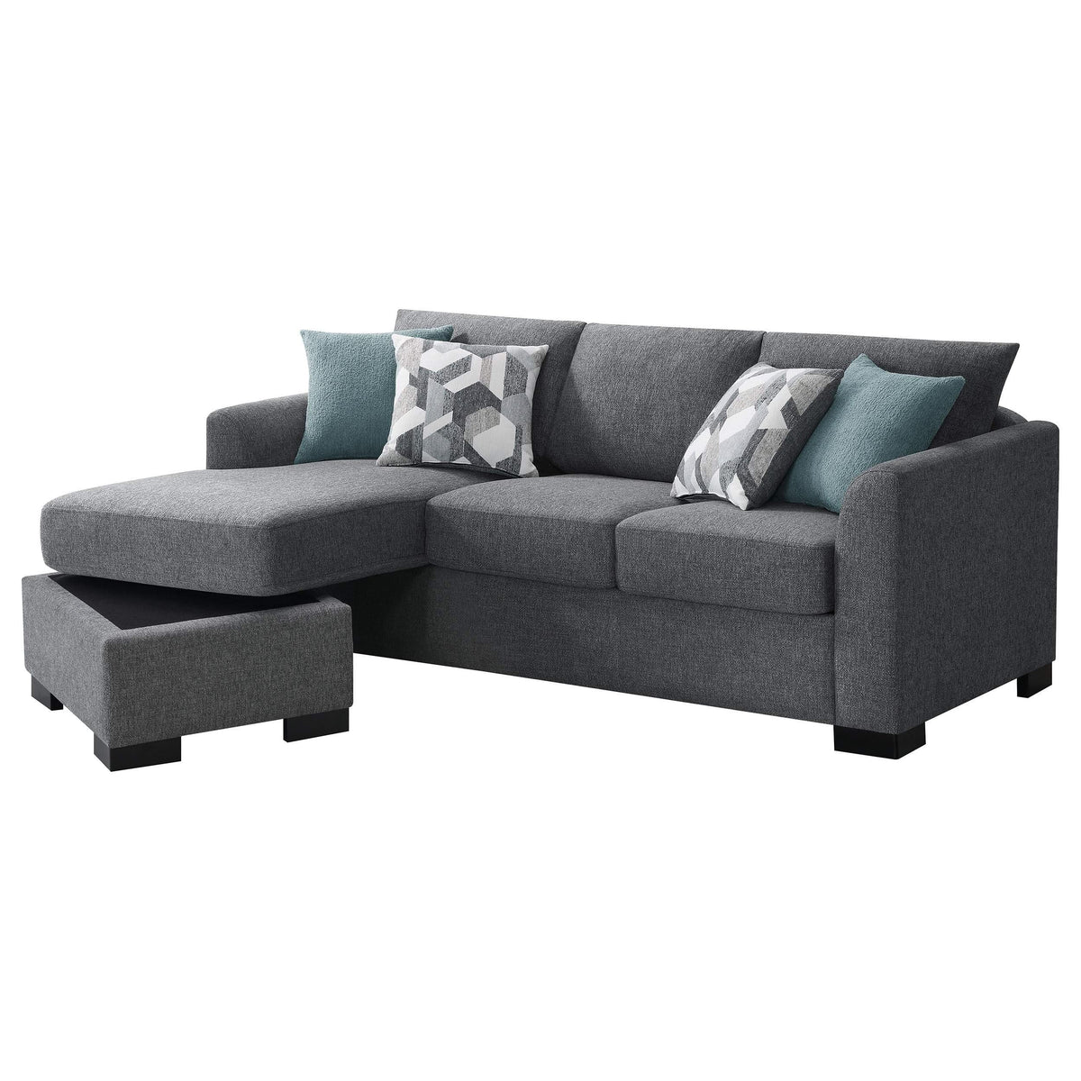 Sofá cama seccional tapizado Storey gris