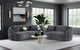 Conjunto de sofá Brookside de 2 piezas tapizado en terciopelo gris oscuro