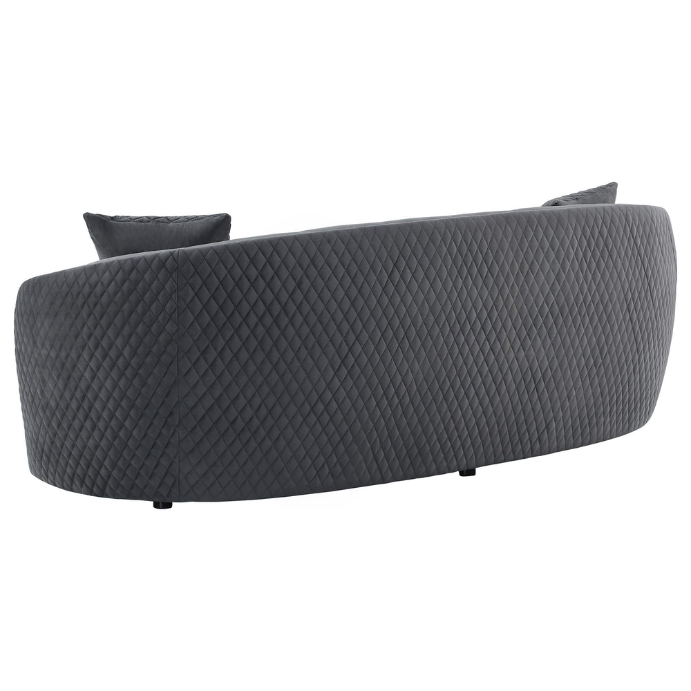 Conjunto de sofá Brookside de 2 piezas tapizado en terciopelo gris oscuro