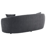 Conjunto de sofá Brookside de 2 piezas tapizado en terciopelo gris oscuro