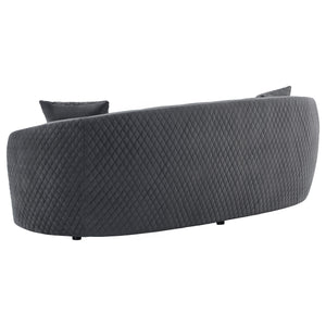 Conjunto de sofá Brookside de 2 piezas tapizado en terciopelo gris oscuro