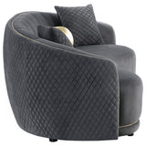 Conjunto de sofá Brookside de 2 piezas tapizado en terciopelo gris oscuro