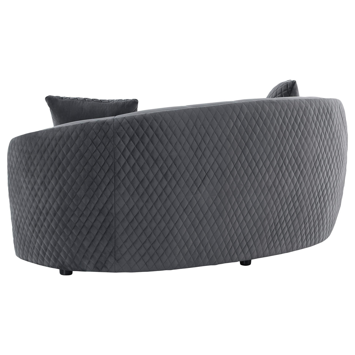 Conjunto de sofá Brookside de 2 piezas tapizado en terciopelo gris oscuro