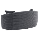 Conjunto de sofá Brookside de 2 piezas tapizado en terciopelo gris oscuro